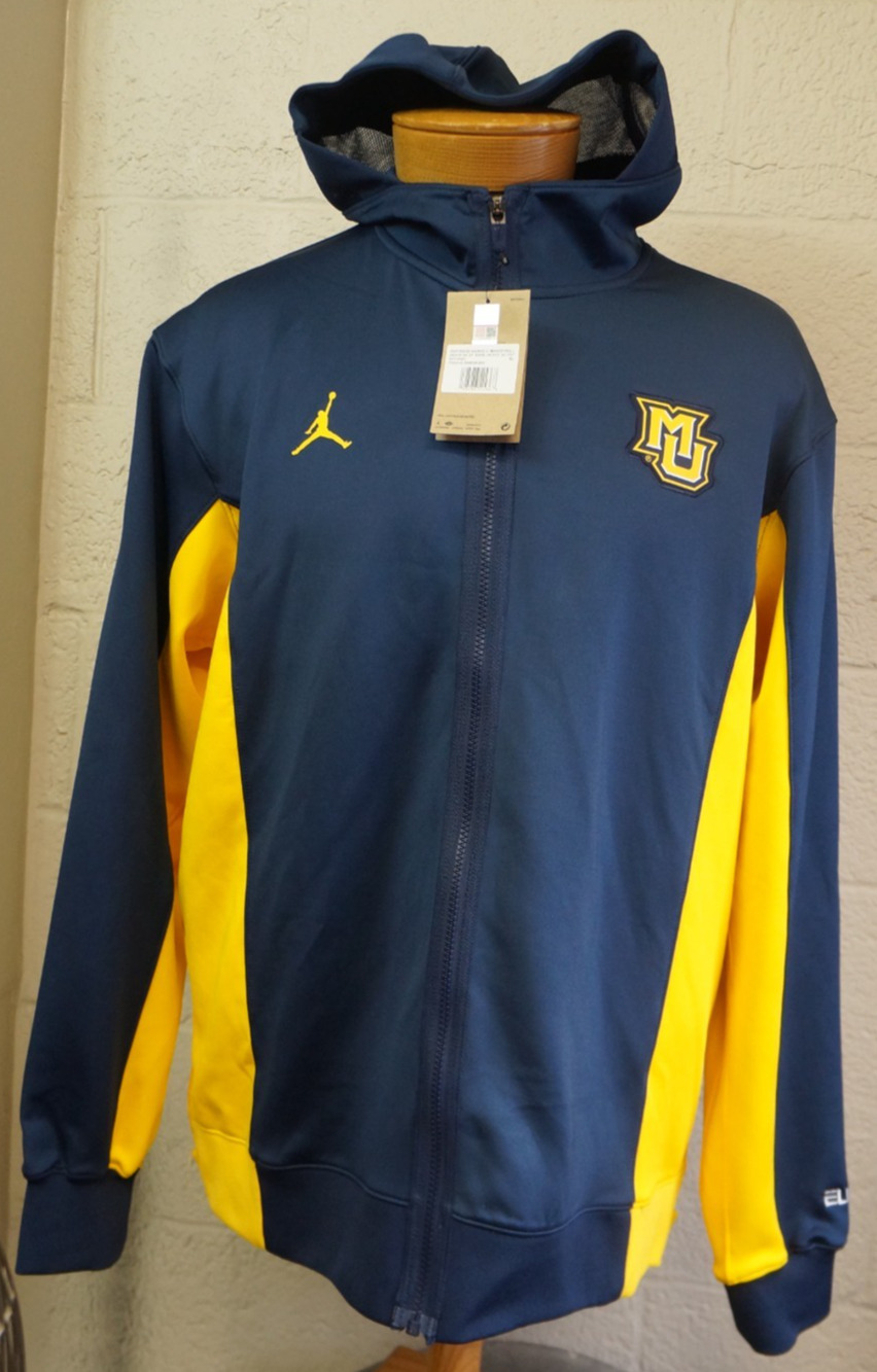New Marquette Univ Basketball Team Issued Jordan Game Jacket with hood size XL